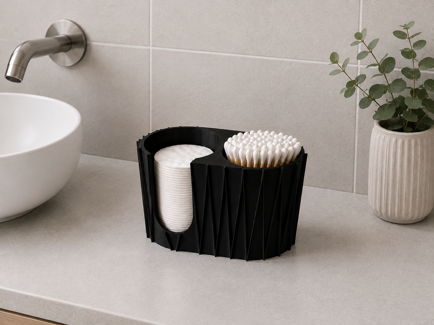 origami shaped black organizer
