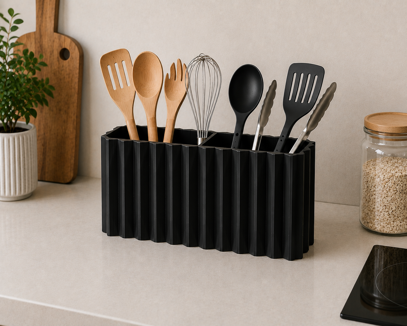 Dual kitchen utensil holder