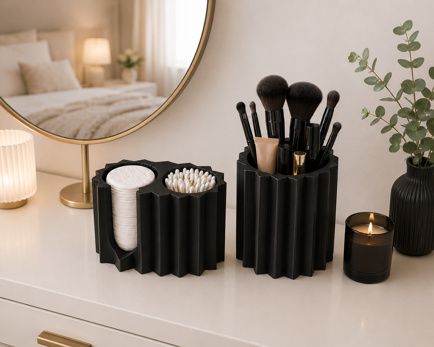 Black faceted sortoria set