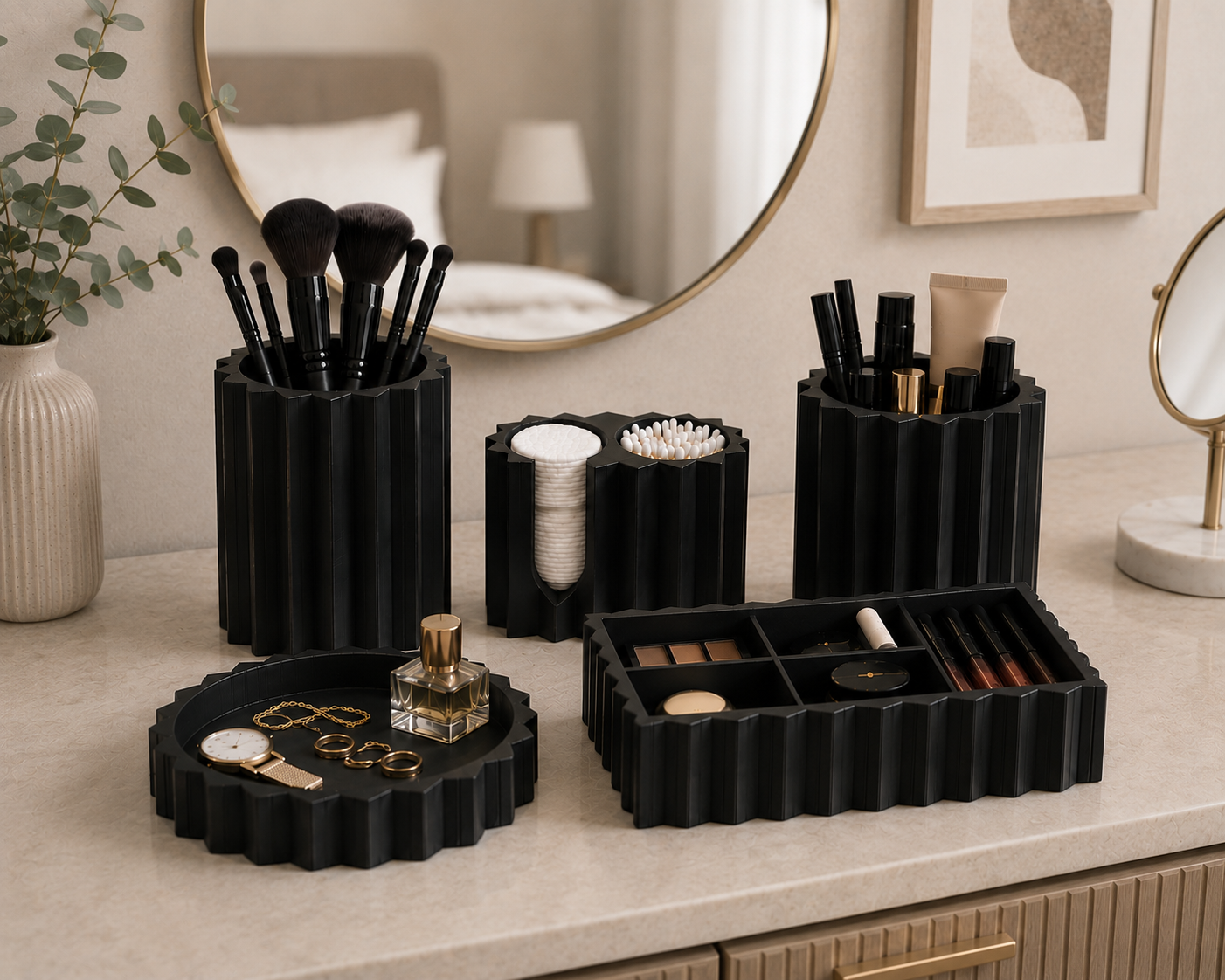 Faceted Sortoria complete beauty organizer set