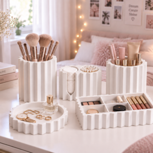 Faceted Sortoria complete beauty organizer set