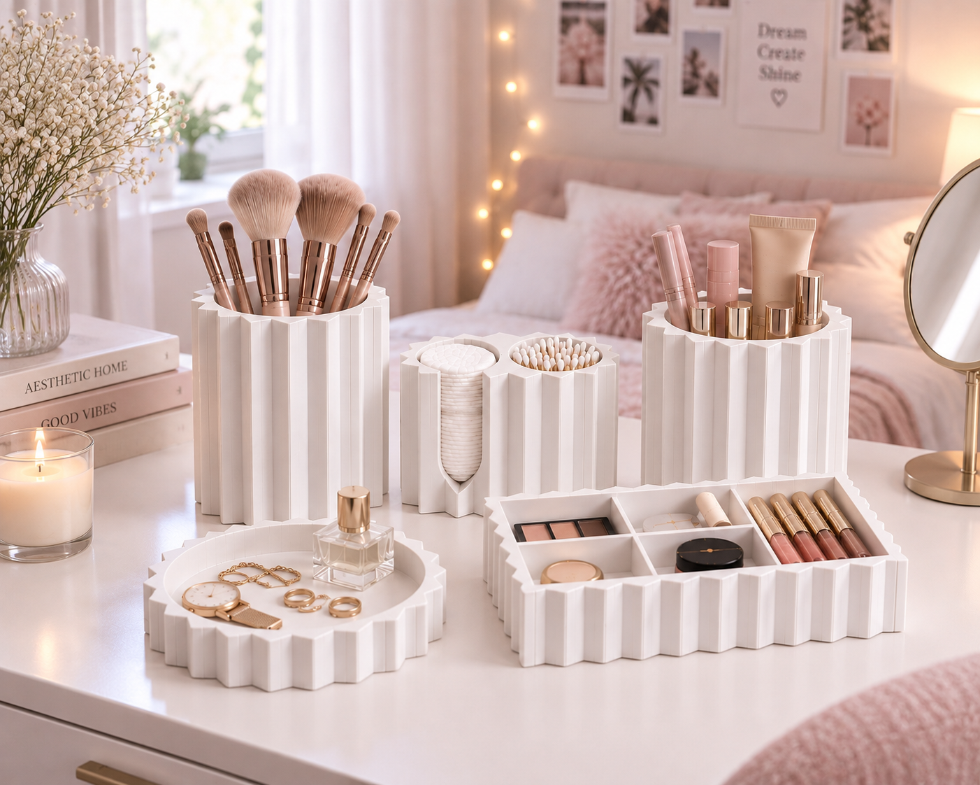 Faceted Sortoria complete beauty organizer set