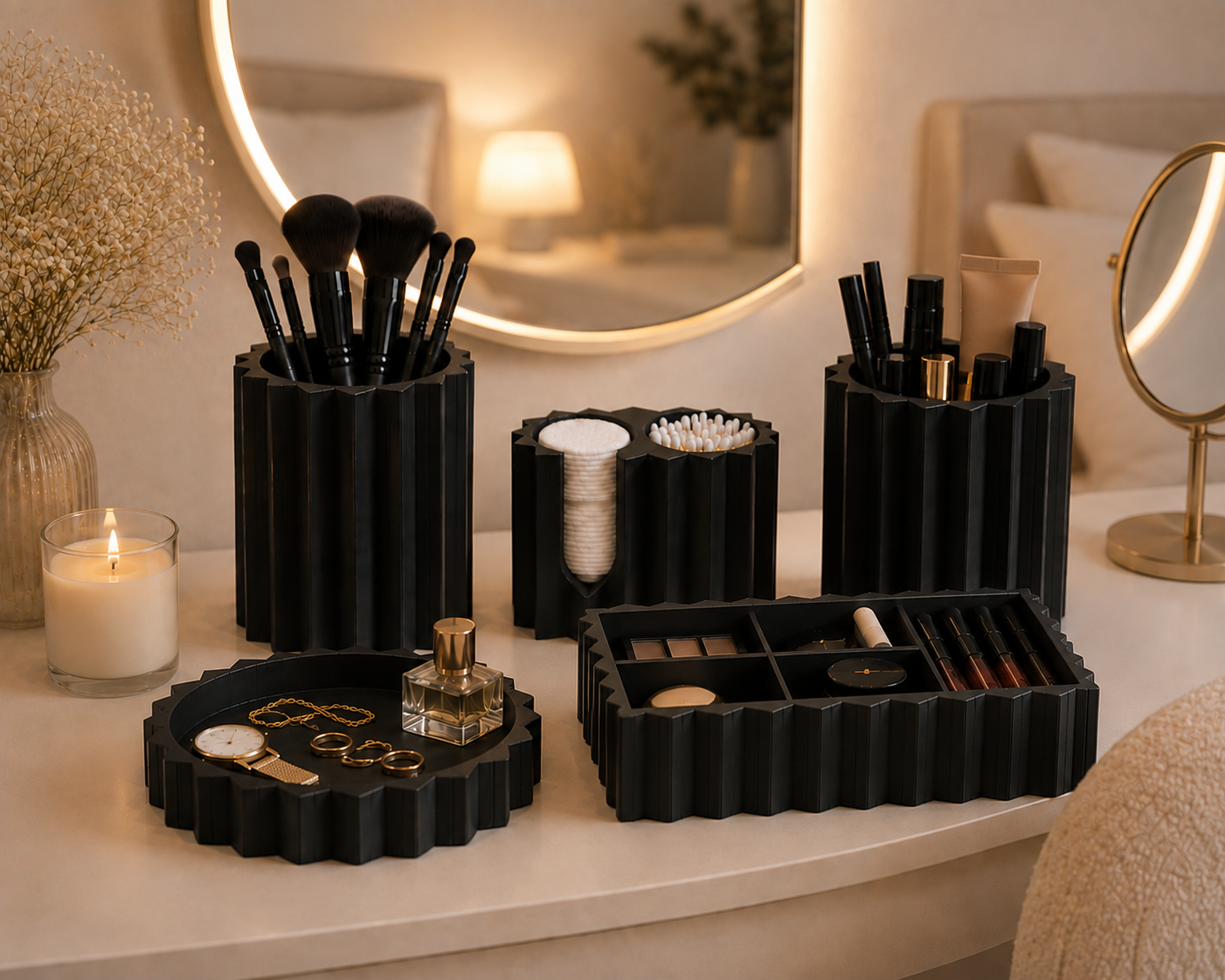 Faceted Sortoria complete beauty organizer set