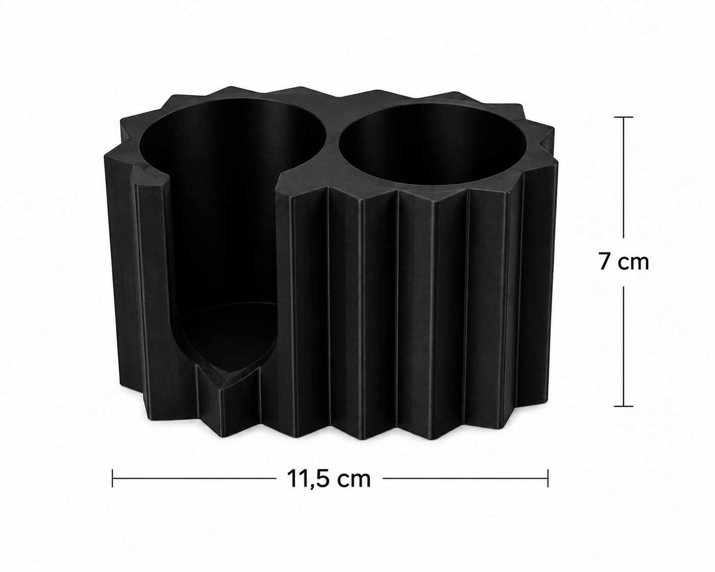 Black faceted pads and swabs organizer