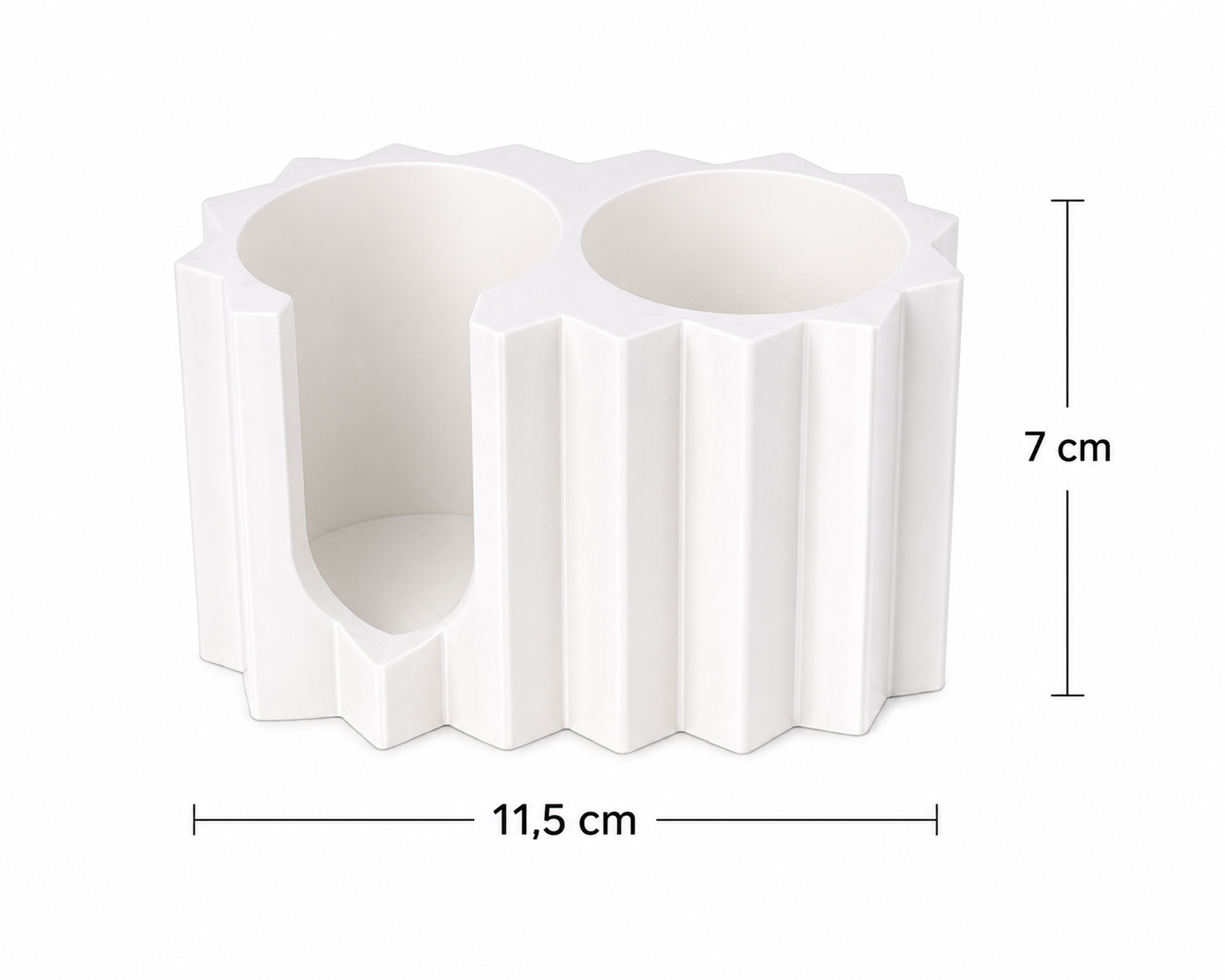 white faceted cotton swabs holder