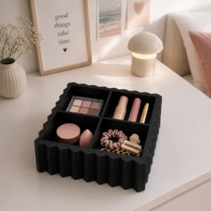 faceted makeup organizer square box