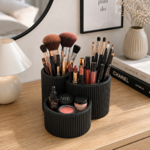 black 3 tier makeup organizer