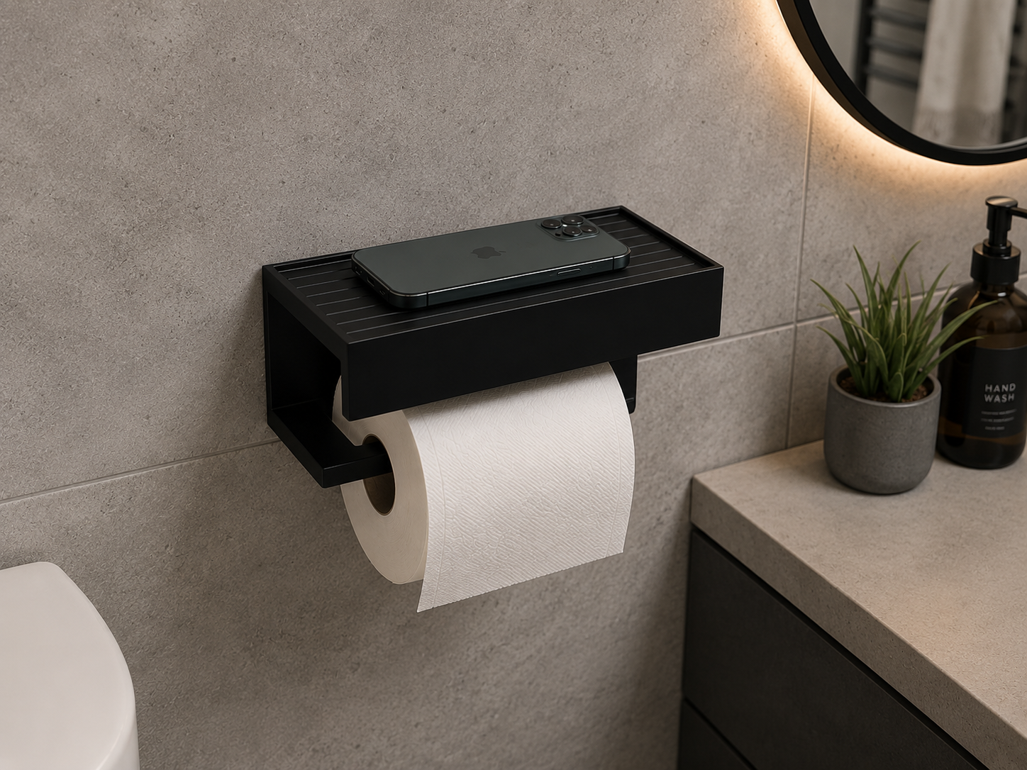 Toilet paper holder black