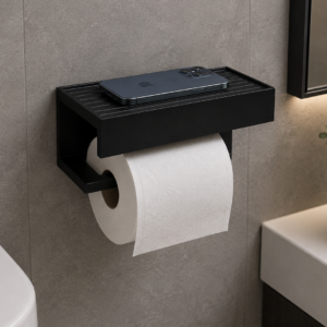Toilet paper holder with phone stand