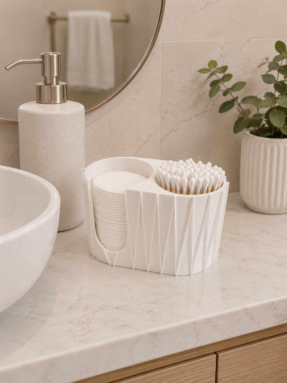 cotton pads holder white